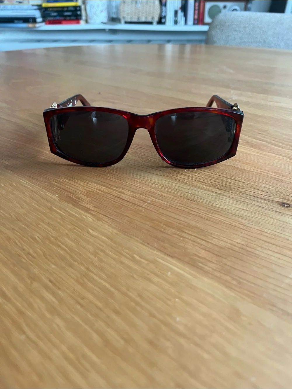Vintage Chanel Tortoiseshell Sunglasses with Gold CC Accent